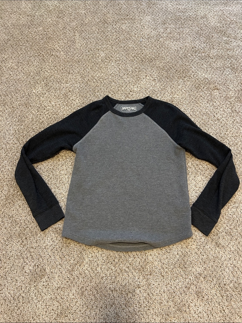 American Eagle Outfitters Men’s Waffled Long Sleeve in 2 Gray Tones